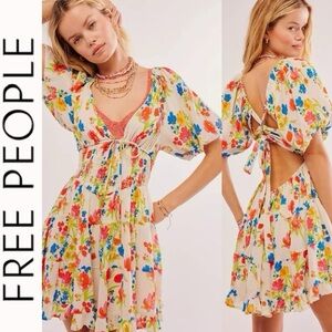 NWT Free People Perfect Day Floral Printed Dress in Spring Combo Large